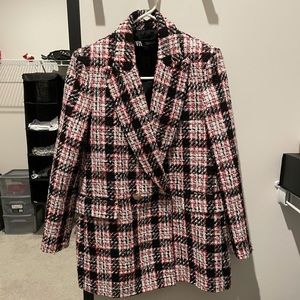 Zara double breasted tweed blazer